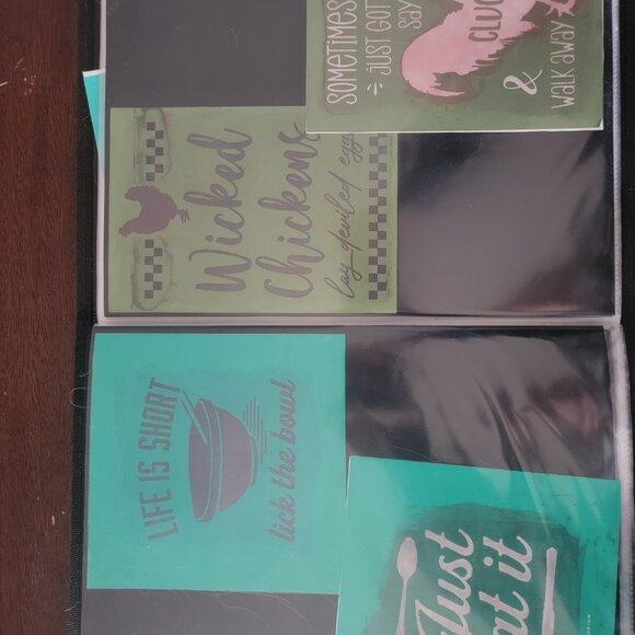 Bundled Reusable Silk Screen Stencils ~ 10 x 13 Binder ~Home, Laundry, Kitchen - Picture 15 of 16